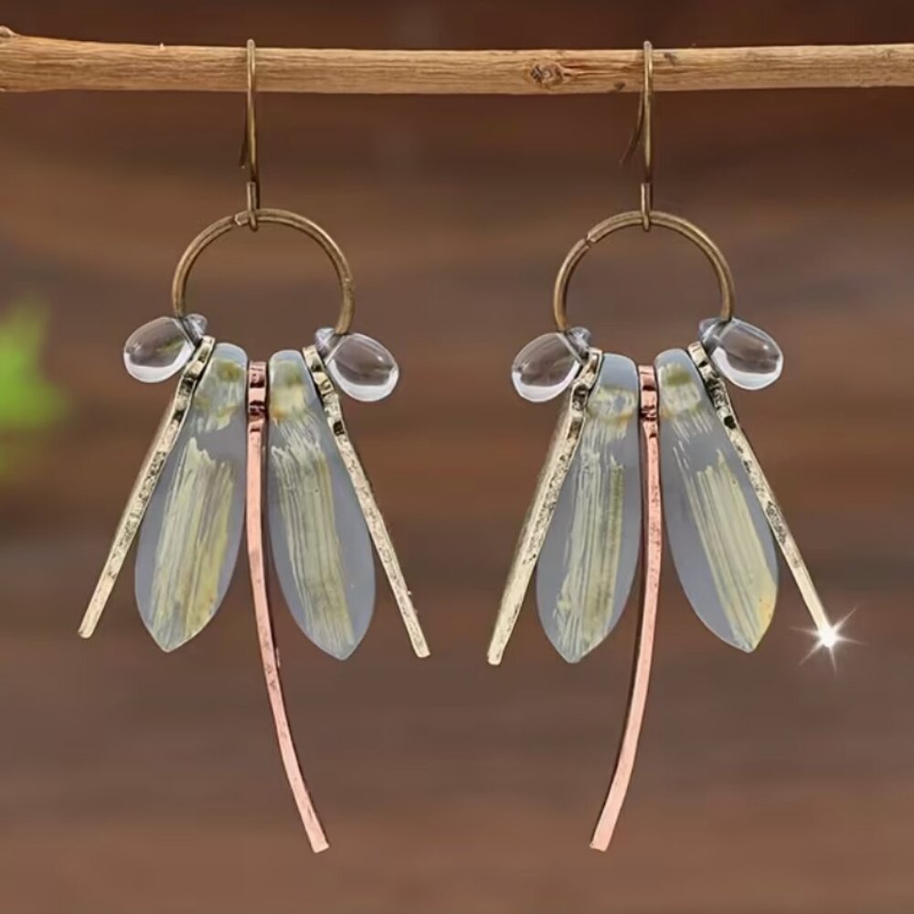 🦋 Abstract Dragonfly Polychrome Earrings